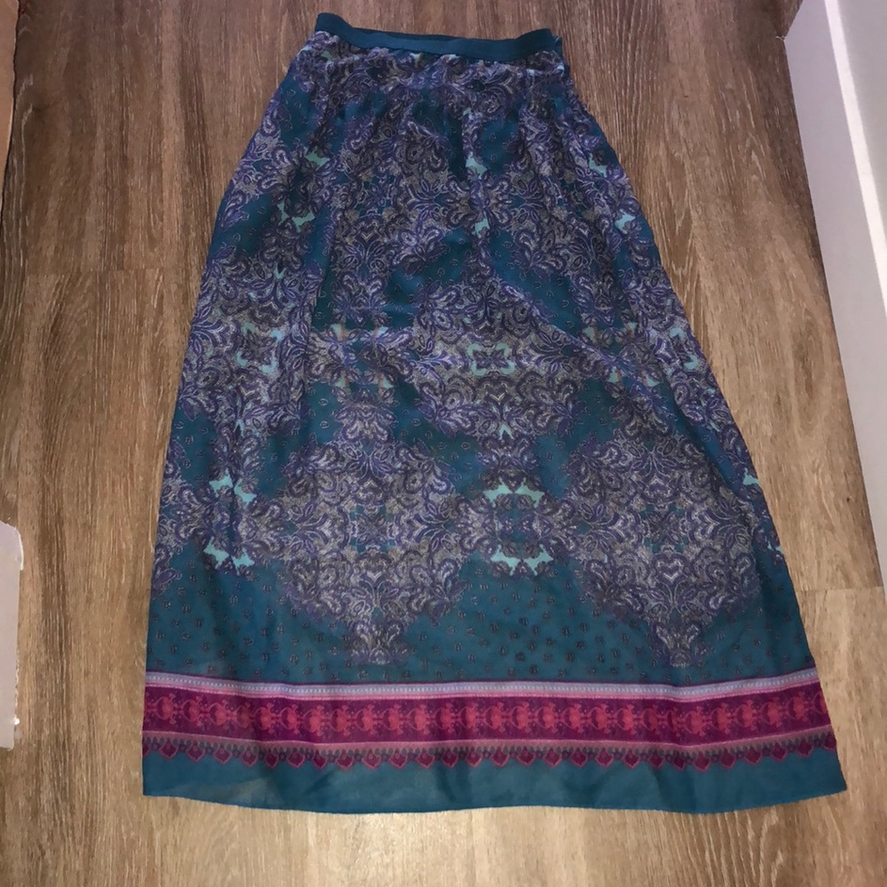 Multicolor Printed Maxi Skirt